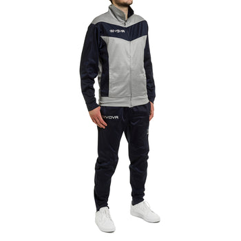 Tuta grigia e blu in tricot da uomo con fettuccia logata Givova Luxury Visa, Abbigliamento Sport, SKU a724000014, Immagine 0